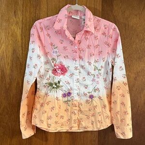 AXCESS Fitted Embroidered Button-Up Shirt Sz 4